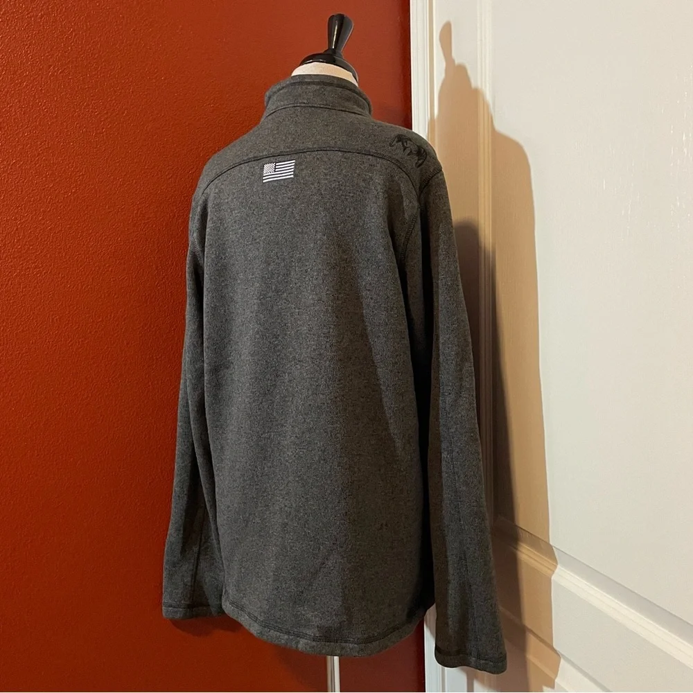 Kuiu Men’s Base Camp Full Zip Pullover Cowl Gray Heather Fleece Sweater - Picture 5 of 5